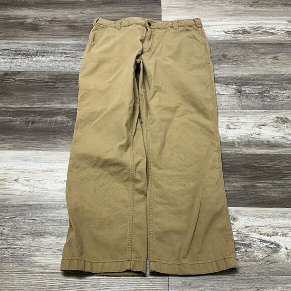 Carhartt Rugged Flex Khaki Tan Mens 37x30 Relaxed Fit‎ Straight Canvas Work Pant - Picture 2 of 12